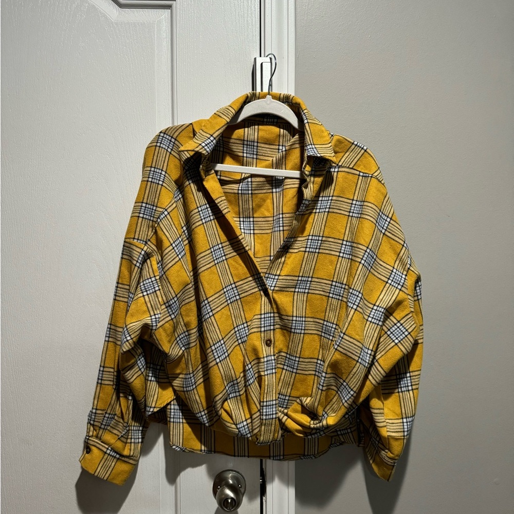 Slouch crop flannel